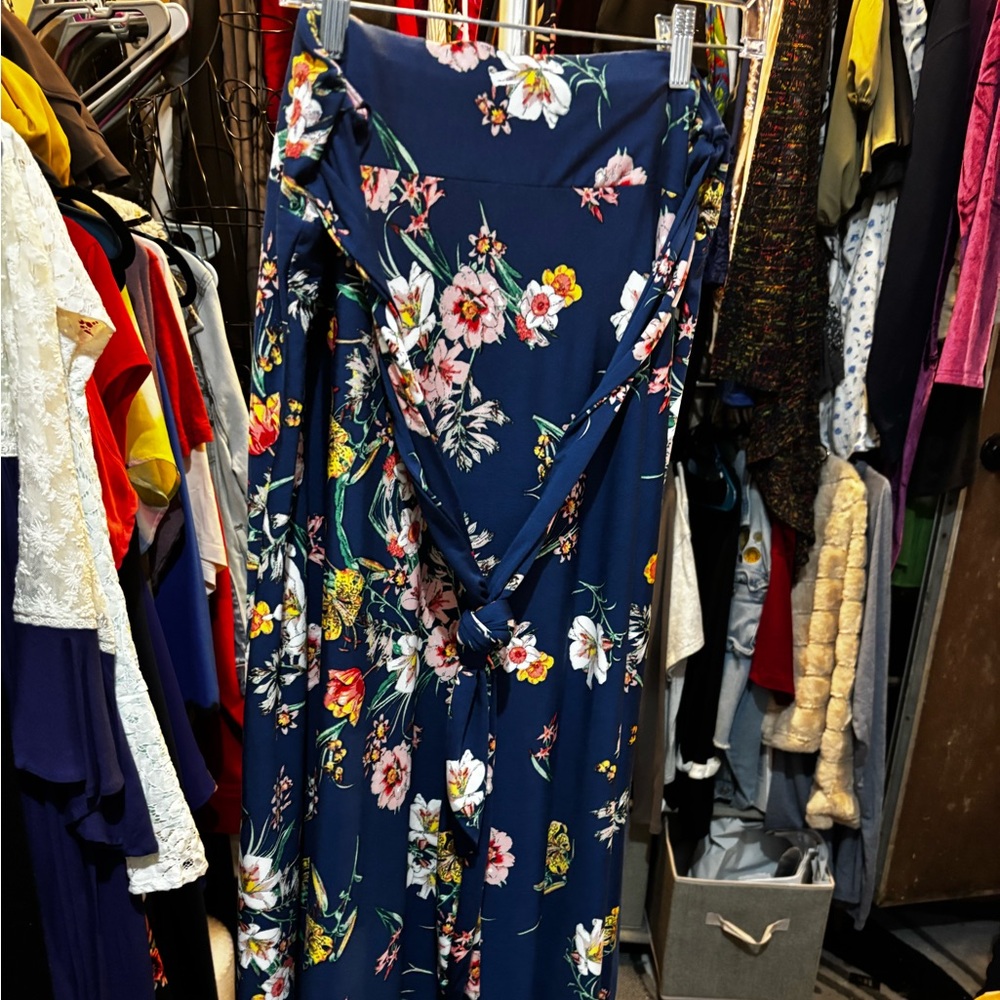 Floral Blue Maxi skirt